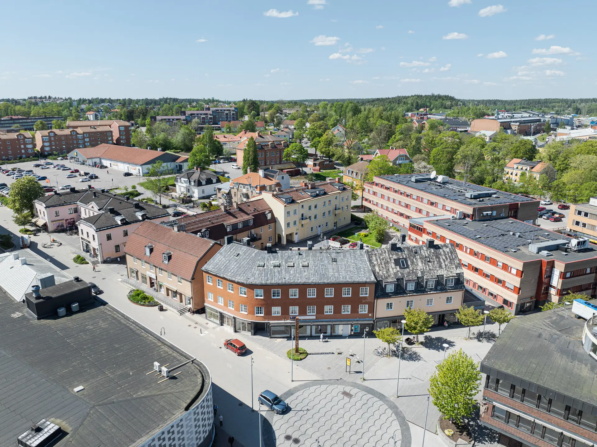 Finspång centrum från ovan